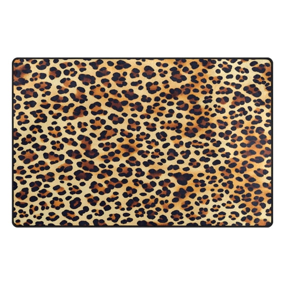 Leopard Print Pattern Memory Foam Area Rug 31"x20" Non Slip, Absorbent, Fade Proof for Living Room, Bedroom, Office