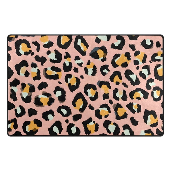 Leopard Print Pattern Memory Foam Area Rug 31"x20" Non Slip, Absorbent, Fade Proof for Living Room, Bedroom, Office
