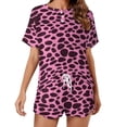 thumbnail image 1 of Leopard Print Pattern Pajama Set for Women 2 Piece Sleepwear Loungewear Short Sleeve, 1 of 7