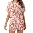 thumbnail image 1 of Leopard Print Pattern Pajama Set for Women 2 Piece Sleepwear Loungewear Short Sleeve, 1 of 7