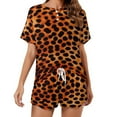 thumbnail image 1 of Leopard Print Pattern Pajamas Set Womens Loungewear Sleepwear 2 Piece PJ Sets, 1 of 7