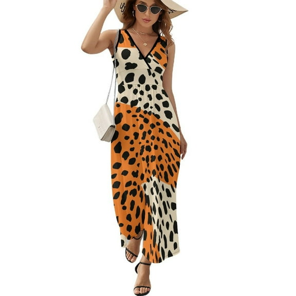 Leopard Print Pattern Pattern Design Sleeveless Dress Summer Clothes for Women Women's Clothing 2025