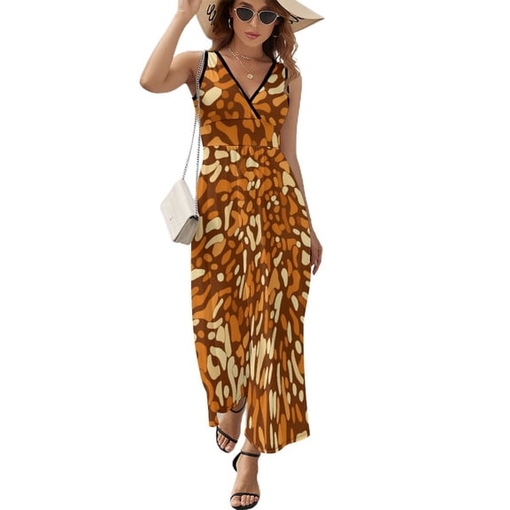 Leopard Print Pattern Pattern Design Sleeveless Dress Summer Clothes for Women Women's Clothing 2025
