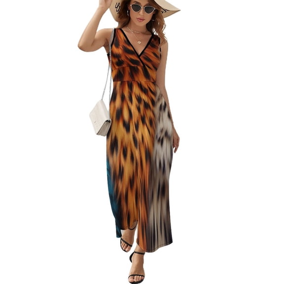 Leopard Print Pattern Pattern Design Sleeveless Dress Summer Clothes for Women Women's Clothing 2025