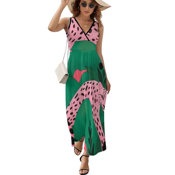 Leopard Print Pattern Pattern Design Sleeveless Dress Summer Clothes for Women Women's Clothing 2025