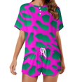 thumbnail image 1 of Leopard Print Pattern Print Women'S Pajamas Set Summer Sleepwear Sets 2 Piece Lounge Set, 1 of 7