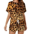 thumbnail image 1 of Leopard Print Pattern Print Women'S Pajamas Set Summer Sleepwear Sets 2 Piece Lounge Set, 1 of 7