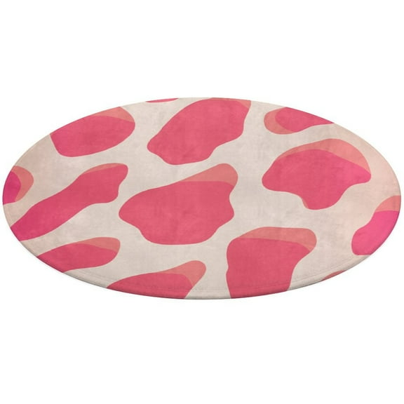Leopard Print Pattern Round Rugs -Washable Non-Slip Small Round Area Rug Throw Soft Circle Rugs for Bedroom, Modern Print Indoor Carpet for Entryway Sofa Living Room