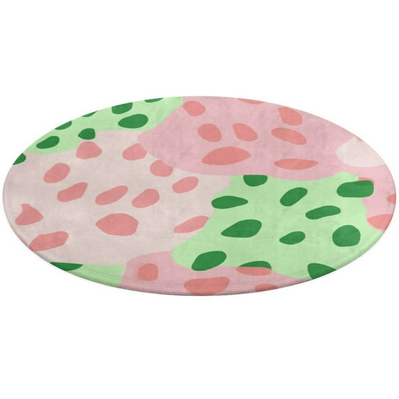 Leopard Print Pattern Round Rugs -Washable Non-Slip Small Round Area Rug Throw Soft Circle Rugs for Bedroom, Modern Print Indoor Carpet for Entryway Sofa Living Room