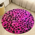 thumbnail image 1 of Leopard Print Pattern Round Small Area Rug, Print Non Slip Washable Floor Mat, Soft Throw Rug for Living Room, Powder Room Entryway, Bathroom, Bedside, 1 of 6