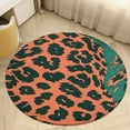 thumbnail image 1 of Leopard Print Pattern Round Small Area Rug, Print Non Slip Washable Floor Mat, Soft Throw Rug for Living Room, Powder Room Entryway, Bathroom, Bedside, 1 of 6