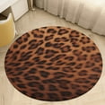 thumbnail image 1 of Leopard Print Pattern Round Small Area Rug, Print Non Slip Washable Floor Mat, Soft Throw Rug for Living Room, Powder Room Entryway, Bathroom, Bedside, 1 of 6