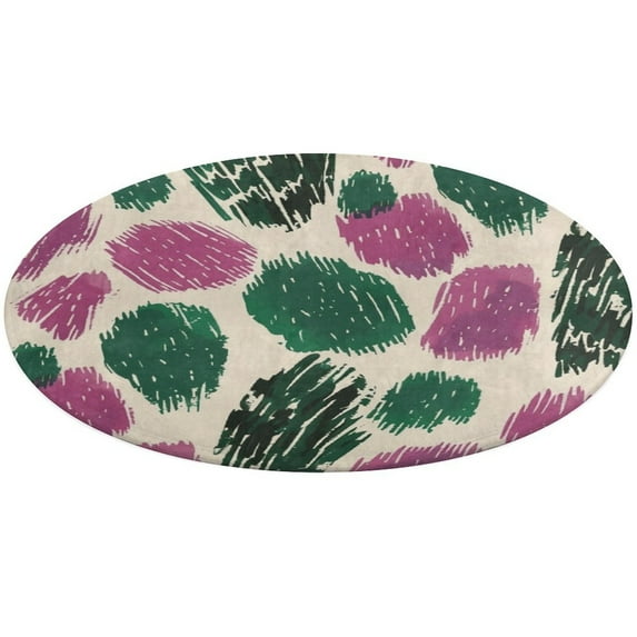 Leopard Print Pattern Round Small Area Rug, Print Non Slip Washable Floor Mat, Soft Throw Rug for Living Room, Powder Room Entryway, Bathroom, Bedside