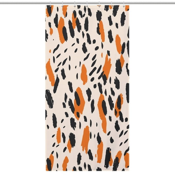 Leopard Print Pattern Shower Curtain Cloth Fabric Bathroom Decor with Hooks