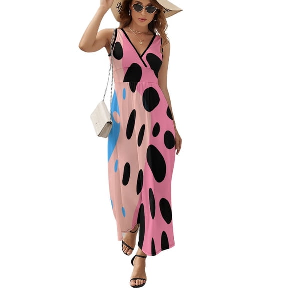 Leopard Print Pattern Sleeveless Dress Female Clothing Dress Women Summer 2025 Dress