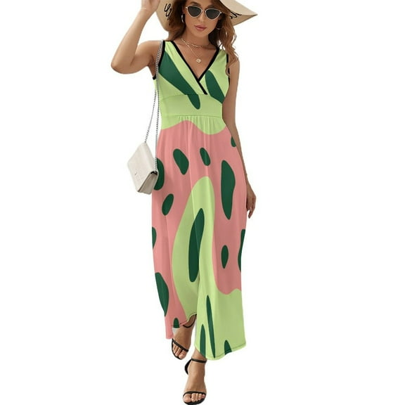 Leopard Print Pattern Sleeveless Dress Woman Fashion Long Dresses Women's Summer Suit Dress 2025