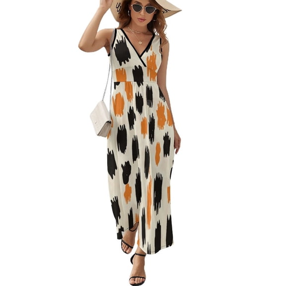 Leopard Print Pattern Sleeveless Dress Woman Fashion Long Dresses Women's Summer Suit Dress 2025