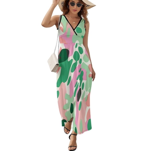 Leopard Print Pattern Sleeveless Dress Woman Fashion Long Dresses Women's Summer Suit Dress 2025