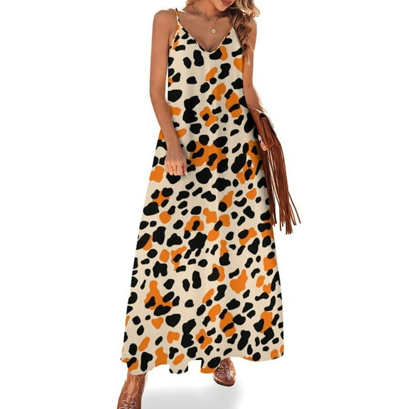 Leopard Print Pattern Sleeveless Dress Woman Fashion Long Dresses Women's Summer Suit Dress Summer 2025 Women