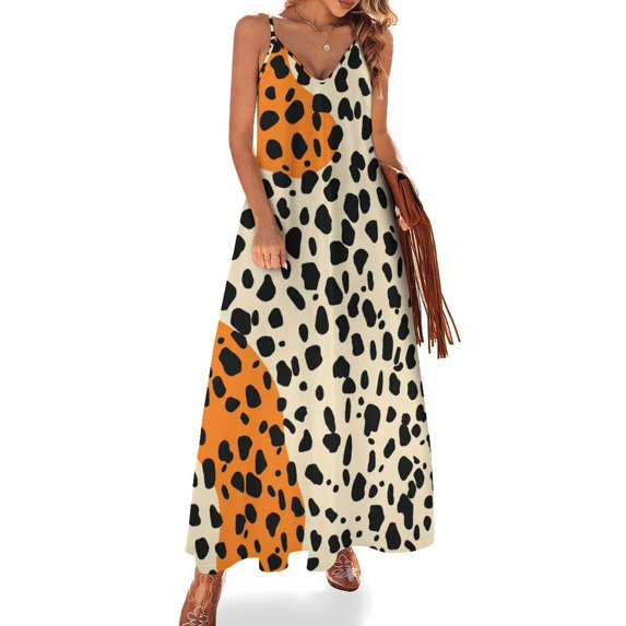 Leopard Print Pattern Sleeveless Dress Women's Luxury Party Dress Birthday Dresses for Women