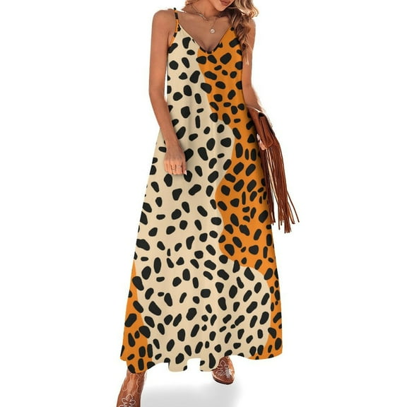 Leopard Print Pattern Sleeveless Dress Women's Luxury Party Dress Birthday Dresses for Women