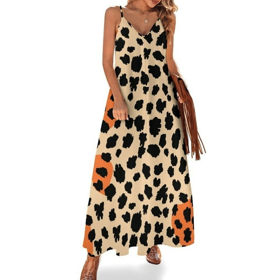 Leopard Print Pattern Sleeveless Dress for Women Clothing Female Women's Summer Skirt