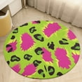thumbnail image 1 of Leopard Print Pattern Soft Bedroom Round Area Rug, Washable Cute Nursery Circle Throw Mat, Non-Slip Contemporary Small Low Pile Floor Carpet for Dorm Bedside, 1 of 6