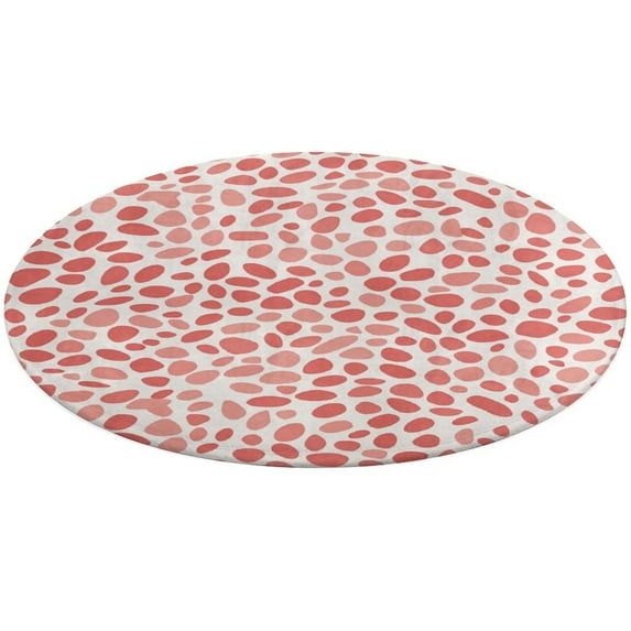 Leopard Print Pattern Soft Bedroom Round Area Rug, Washable Cute Nursery Circle Throw Mat, Non-Slip Contemporary Small Low Pile Floor Carpet for Dorm Bedside