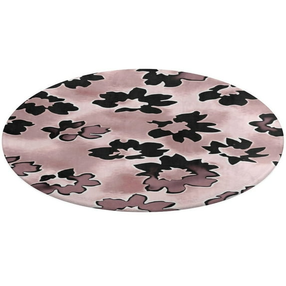 Leopard Print Pattern Soft Bedroom Round Area Rug, Washable Cute Nursery Circle Throw Mat, Non-Slip Contemporary Small Low Pile Floor Carpet for Dorm Bedside