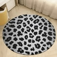 thumbnail image 1 of Leopard Print Pattern Soft Bedroom Round Area Rug, Washable Cute Nursery Circle Throw Mat, Non-Slip Contemporary Small Low Pile Floor Carpet for Dorm Bedside, 1 of 6