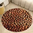 thumbnail image 1 of Leopard Print Pattern Soft Bedroom Round Area Rug, Washable Cute Nursery Circle Throw Mat, Non-Slip Contemporary Small Low Pile Floor Carpet for Dorm Bedside, 1 of 6