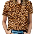 thumbnail image 1 of Leopard Print Pattern T Shirts Basic T-Shirt Short Sleeve Ladies Tee Shirt Summer Graphic Clothing, 1 of 6