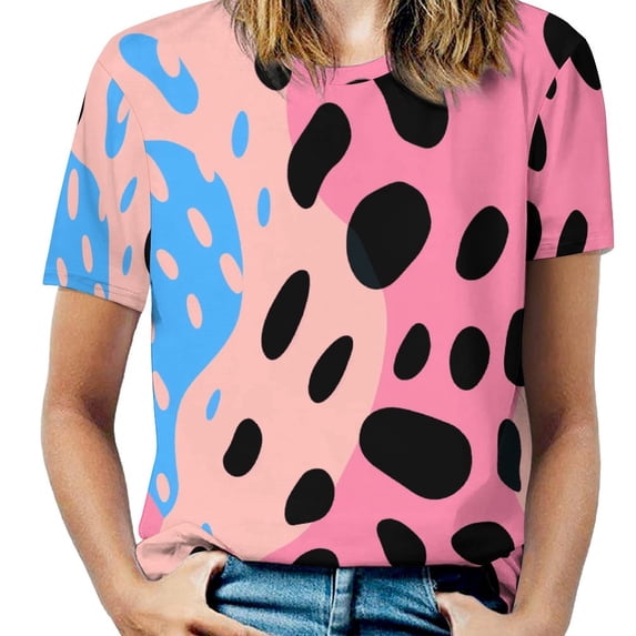 Leopard Print Pattern T Shirts Basic T-Shirt Short Sleeve Ladies Tee Shirt Summer Graphic Clothing