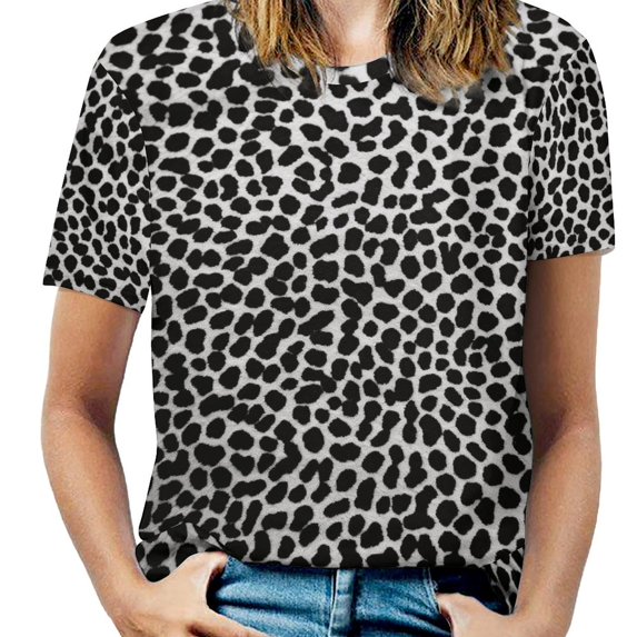 Leopard Print Pattern T Shirts Basic T-Shirt Short Sleeve Ladies Tee Shirt Summer Graphic Clothing