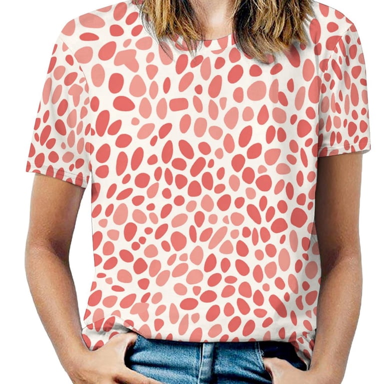 Leopard Print Pattern T Shirts Basic T-Shirt Short Sleeve Ladies