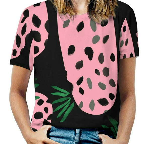 Leopard Print Pattern T Shirts Basic T-Shirt Short Sleeve Ladies Tee Shirt Summer Graphic Clothing