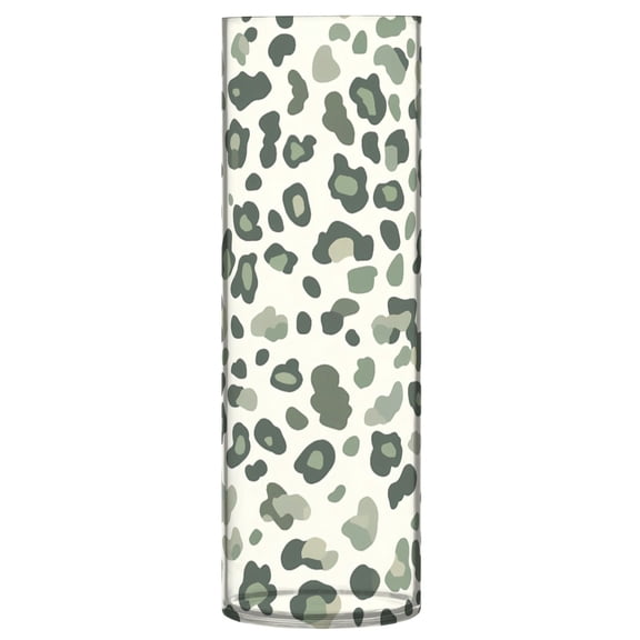 Leopard Print Pattern Vase Flower Vase Clear Unbreakable Plastic Tall Decorative 11.8in