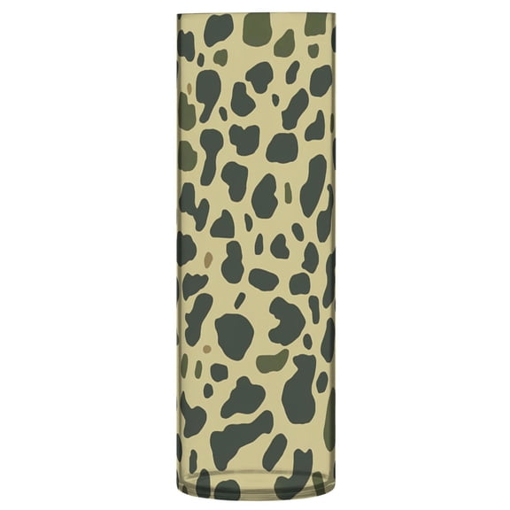 Leopard Print Pattern Vase Flower Vase Clear Unbreakable Plastic Tall Decorative 11.8in