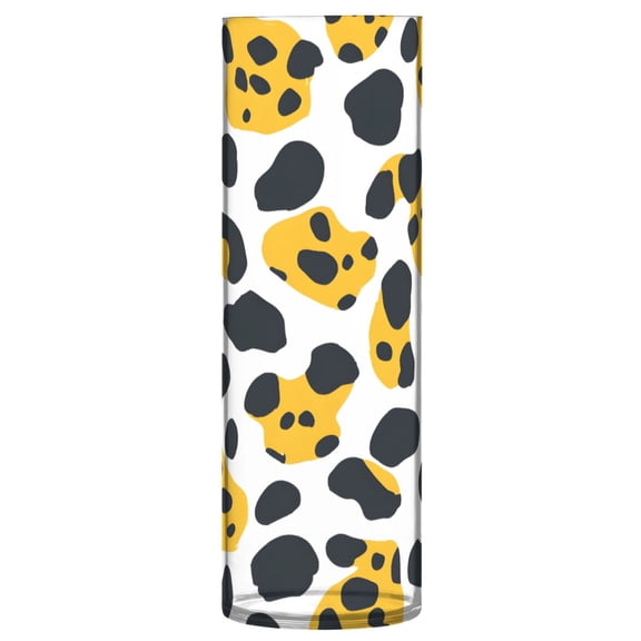 Leopard Print Pattern Vase Flower Vase Clear Unbreakable Plastic Tall Decorative 11.8in
