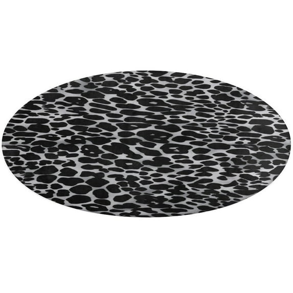 Leopard Print Pattern Washable Round Rug -Circle Area Rugs for Nursery Bedroom, Vintage Non Slip Non Shedding Low Pile Carpet for Living Room Coffee Table Entryway