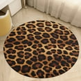 thumbnail image 1 of Leopard Print Pattern Washable Round Rug -Circle Area Rugs for Nursery Bedroom, Vintage Non Slip Non Shedding Low Pile Carpet for Living Room Coffee Table Entryway, 1 of 6