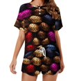 thumbnail image 1 of Leopard Print Pattern Women's Ruffle Short Sleeve Tops And Shorts Cute Peeps Bunny Pajamas Sets, 1 of 7