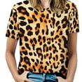 thumbnail image 1 of Leopard Print Pattern Women's T-Shirt Short Sleeve T Shirts Tops Tee Ladies Loose T, 1 of 6