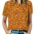 thumbnail image 1 of Leopard Print Pattern Women's T-Shirt Short Sleeve T Shirts Tops Tee Ladies Loose T, 1 of 6