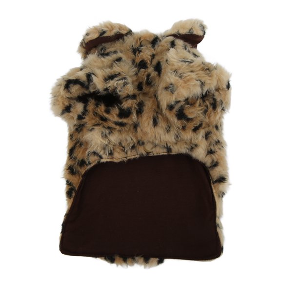 Leopard Print Pet Cloak: Plush, Warm Winter Coat, Machine Washable Comfy!