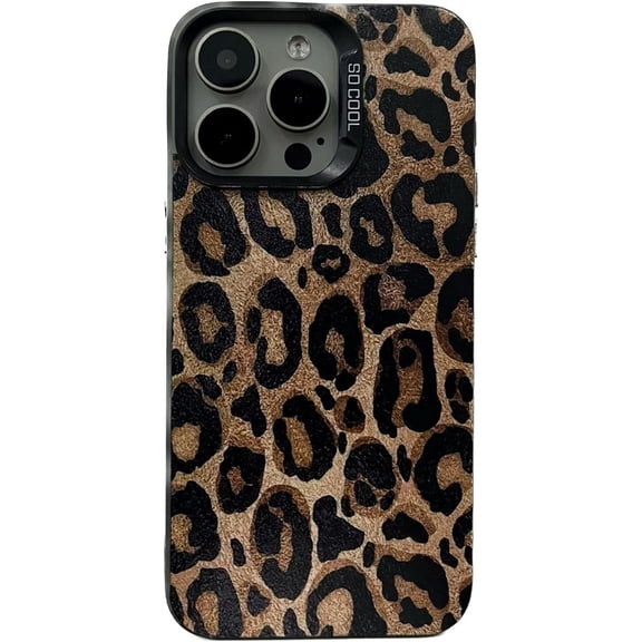 Leopard Print Phone Case for iphone 15 Pro,Luxury Trendy Brown Animal Pattern Cool Girly Design Matte Slim Soft Anti-Scratch Protective Cover for iPhone 15 Pro Case Cheetah