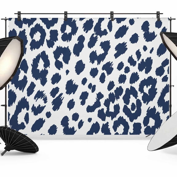 Leopard Print Photography Backdrop 10x8FT, Morandi Style Navy Blue Leopard Print Country Photo Backdrops, Background for Photography Studio Photo Studio Background, Back Drop for Photoshoot