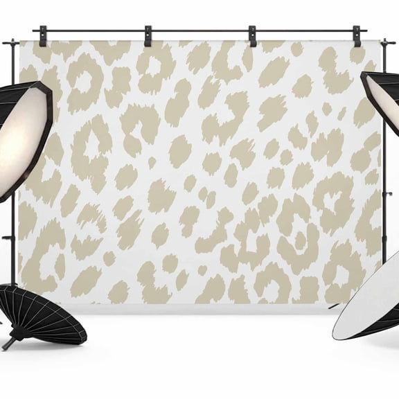 Leopard Print Photography Backdrop 8x6FT, Morandi Style Creamy Beige Leopard Print Country Photo Backdrops, Background for Photography Studio Photo Studio Background, Back Drop for Photoshoot