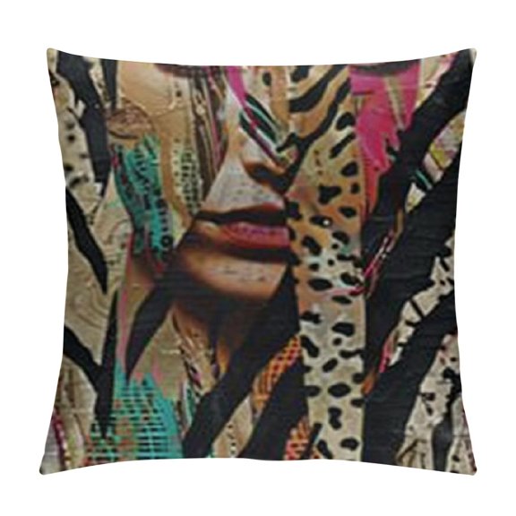 Leopard Print Pillow Cases Abstract African Animal Leopard Wildlife Retro Throw Pillowcases Linen Pillow for Sofa Bed