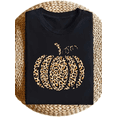 thumbnail image 1 of Leopard Print Pumpkin Graphic T‑Shirt, Fall Autumn Casual Short Sleeve Tee for Women, 1 of 6